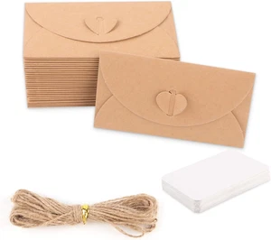 Mini Briefumschläge Set, 30 Stück Kraftpapier Umschläge Mit 30 Blanko Karten, Un - Bild 1 von 8
