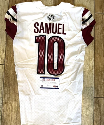 🏈Curtis Samuel GAME WORN💪10/13/22 PHOTO MATCHED📸Commanders NFL Jersey👕PSA📄 - Image 1 of 4
