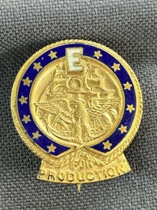 Segunda Guerra Mundial Marina E para premio de producción esterlina The Robbins Co Attleboro Mass - Imagen 1 de 4
