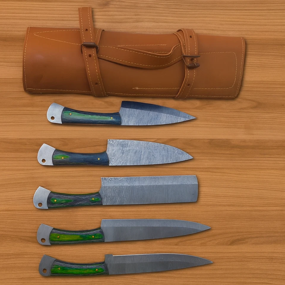 Набор ножей шеф-повара ручной работы из дамасской стали 8–12 дюймов (JL-15) - Изображение 1 из 1