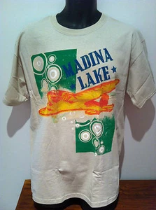 MADINA LAKE Airplane Logo Beige T-SHIRT NEW OFFICIAL MERCHANDISE Size Xlarge - Picture 1 of 1