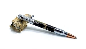 Kugelschreiber Hunter, Gewehr, Camouflage, Handgedrechselt,  Jäger - Bild 1 von 4