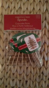 SPODE CHRISTMAS TREE EIGHT CUPCAKE PICKS by CREATIVE PAPER NIP XMAS PARTY 2025 - Picture 1 of 2