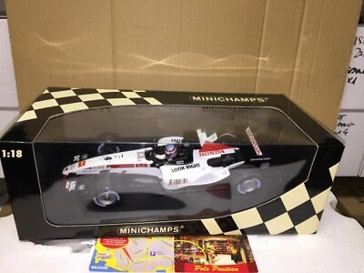 100050004 MINICHAMPS 1 18 B-A-R HONDA 007 T. SATO 2005 NEW - Immagine 1 di 4