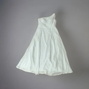 Azazie Sky Blue A-Line One Shoulder Chiffon Bridesmaid Dress - Size 14 - Picture 1 of 2