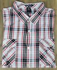 Enyce Short Sleeve Plaid Button Up Shirt Mens Size 6X Collared Logo Red Black