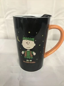 Peanuts Charlie Brown Ceramic Coffee Tea Cup Mug With Lid - Picture 1 of 6
