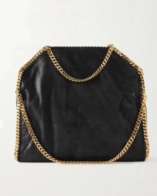 Stella McCartney Falabella Square Tote Hand Bag Brand New BLACK Gold - Imagen 1 de 4