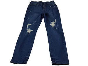 Pantalones de mezclilla Judy Blue elásticos azules para mujer 7/28 corte novio botón mosca 28 X 27,5 - Imagen 1 de 15