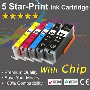 5 Ink for Canon 680/681XXL PIXMA TR-7560 TR-8560 TS-6100 TS-6160 TS-6260 TS-6360 - Picture 1 of 5