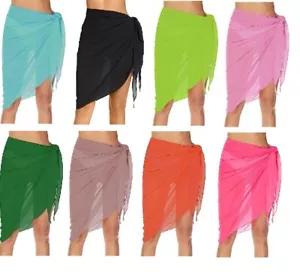 Women's Sarong Chiffon Coverups Bathing Suit Wrap Skirt Long Swimsuit Beach Wear - Picture 1 of 66