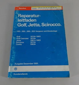 Manual De Taller / Guía De Reparación VW GOLF I CABRIO Carburador Etc. - 12/1991 - Imagen 1 de 1