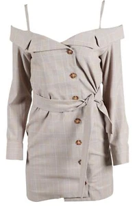 MAJE BROWN WOVEN MINI DRESS UK 8 - Picture 1 of 4