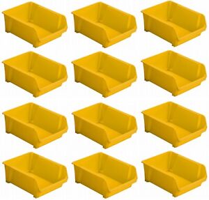 Stanley STST55400 #4 Yellow Stackable  Poly Storage Bins - Pack of 12
