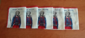 Lotto di 5 tovaglioli vintage Bateaux Mouches Parigi crociera sulla Senna menu souvenir francese - Foto 1 di 7