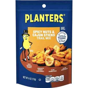 Planters Spicy Nuts & Cajun Sticks Trail Mix 6 Ounce Pack of 12 - Picture 1 of 2