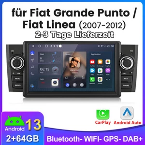 Für Fiat Grande Punto Linea 2007-2012 Android13 CarPlay Autoradio GPS NAVI 2+64G - Bild 1 von 12