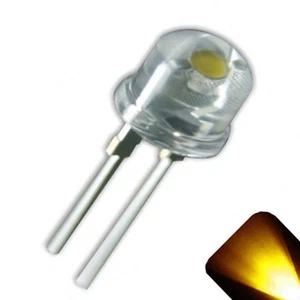5 x LED 8mm Gelbgold 0,5 Watt Weitwinkel High Power LEDs 0,5W Hälfte 1/2 LKW - Bild 1 von 2