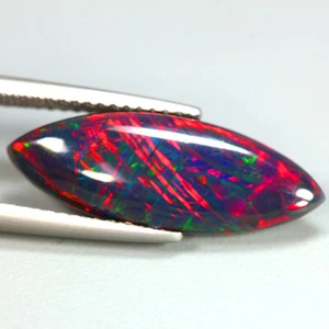 2.56 Cts_Eye-catching Muti-Color Pattern 100% Natural Welo Black Opal Gemstone - Picture 1 of 3