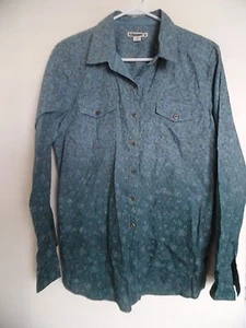 Oversize Rüschen behauen Damen grün Blumen Langarm Top Bluse Shirt Gr. M - Bild 1 von 5