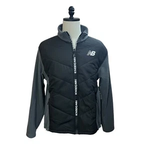 New Balance Jacket Mens Large Black Polyester Fleece Comfort Stretch Zip Front - Picture 1 of 5