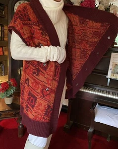 Cardigan da donna designer xs motivo gillet rosso arancione bruciato di Twenty8twelve - Foto 1 di 9