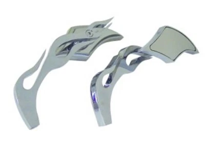 NEW Chrome Plated Gothic Custom Mirrors With Hardware  For Harley Davidson - Imagem 1 de 2