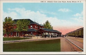 Postal Rocky Mount N.C Atlantic Coast Line Depot Railroad Trains #D10 - Imagen 1 de 2