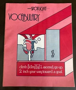 Vintage 1978 ~ Spotlight on Reading Vocabulary Workbook USA Pink Book - Picture 1 of 6