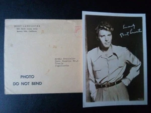 BURT LANCASTER - Firma - SOBRE DE CORREO ORIGINAL - RARO - Imagen 1 de 9