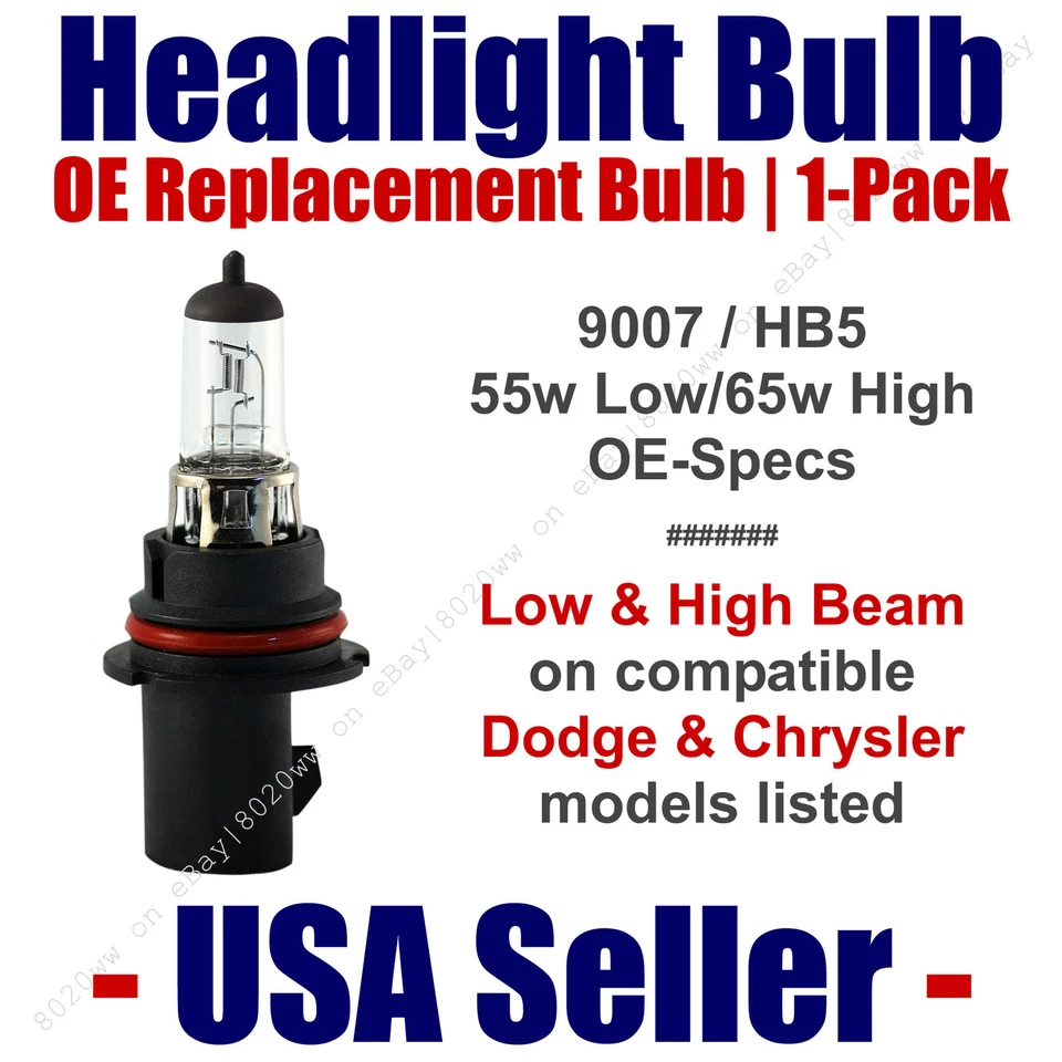 Headlight Bulb High/Low OE Replacement Fits Listed Dodge & Chrysler Models  9007 - Image 1 of 1