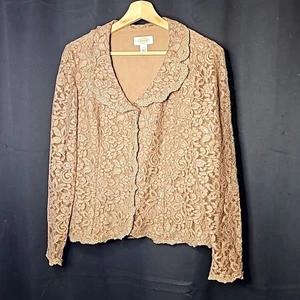 Talbot's brown lace blazer. Size 8 - Picture 1 of 8