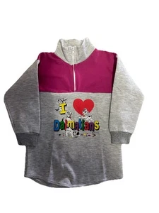 Vintage 1990s I LOVE DALMATIONS 1/4 Zip Youth Kids Sweatshirt NEW 101 - Picture 1 of 9