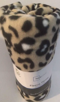 Mainstays Leopardo Fleece Lanza 50 x 60 Nuevo Foto 1 de 3
