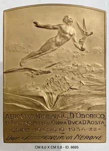 UDINE AERO CLUB FRIULANO D’DORICO 1° RADUNO AEREO PLACCA COPPA DUCA D’AOSTA 1934 - Picture 1 of 6