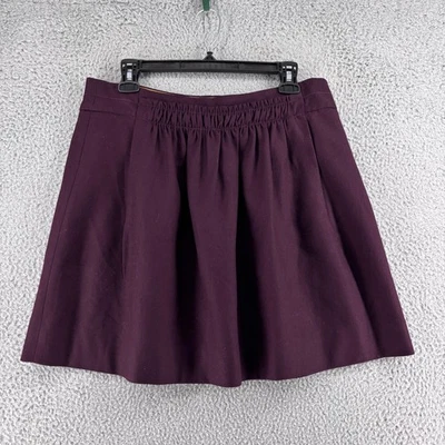 J Crew Skirt Womens 10 Purple Pleated Mini Wool Blend Dark Academia Preppy Goth - Image 1 of 4