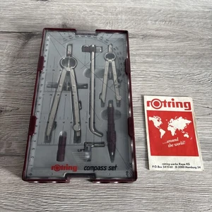 Vintage Rotring College Compass Set Compasses Mechanical Pencil Drawing Complete - Picture 1 of 4