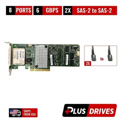 LSI MegaRAID 9286CV-8eCC 8 Port 6Gbps  RAID Controller PCIe 3.0 x8 w/ 2x Cables - Image 1 of 4