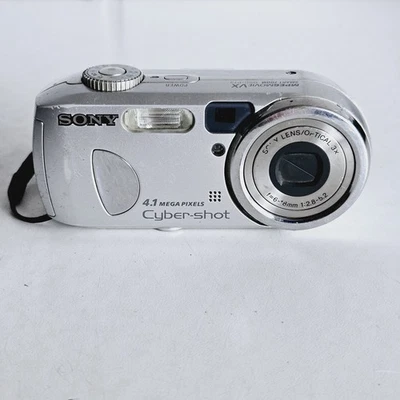 Sony Cyber-shot DSC-P73 4.1MP Compact Digital Camera Silver - Tested - Read Desc - Image 1 of 4