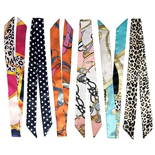  Paquete de 2/6/10 bolsas de bufanda para mujer bolso bufandas banda cabello 6 piezas púrpura + azul Foto 1 de 4