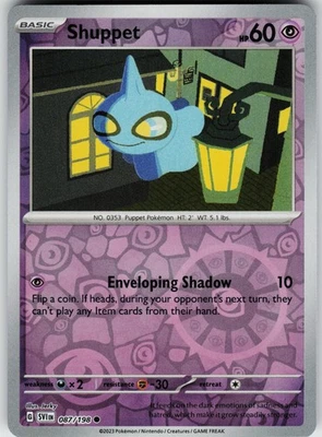 Pokemon Shuppet 087/198 SV01: Scarlet & Violet Base Set NM Reverse Holo card - Image 1 of 2