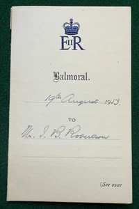 Antique Royal Balmoral Hunting Score Card Queen Elizabeth II Prince Philip 1953 - Picture 1 of 4