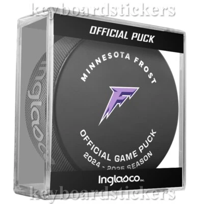 PWHL Minnesota Frost 2024-2025 Temporada Oficial Hockey Juego Puck con Cubo -NUEVO LOGOTIPO Foto 1 de 3