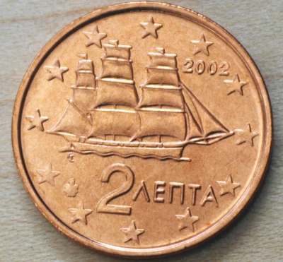 Grecia 2002 2 céntimos de euro envío sin circular Foto 1 de 2