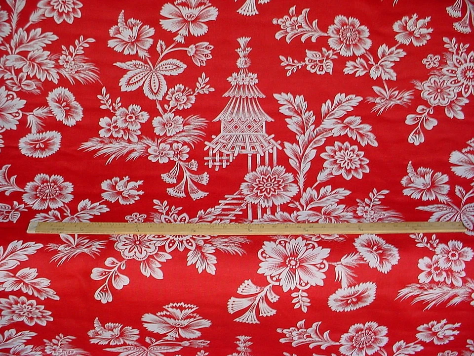 Tela de tapicería de lino pagoda laca de jardín canción 3-1/2 años F Schumacher 175752 Foto 1 de 4