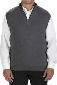 Edwards Garments 4074 Unisex Lightweight Quarter Zip Fine Gauge Sweater Vest - Picture 1 of 5