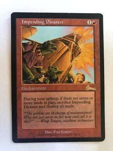 1x Impending Disaster with Miscut Urza's Legacy Magic Card, COMBINE SHIPPING - Bild 1 von 2