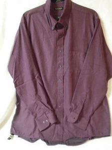 Van Heusen Mens Button Up MicroFiber Long Sleeve Maroon Shirt (17 x 34/35) - Picture 1 of 10