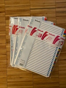 3 x Esselte 100164 Mylar Register, 1-31, A4, weiß mit farbigen Taben, Neu - Bild 1 von 1