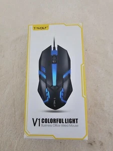 T-WOLF V1 Summoner Business Office Wired Rainbow Glow Mouse A2 - Picture 1 of 3